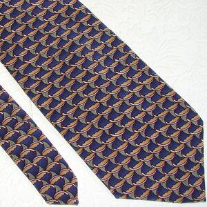 Gilda's Club SILK TIE, 57", Navy Blue, Sage Green, Tan, Designer, Radner USA